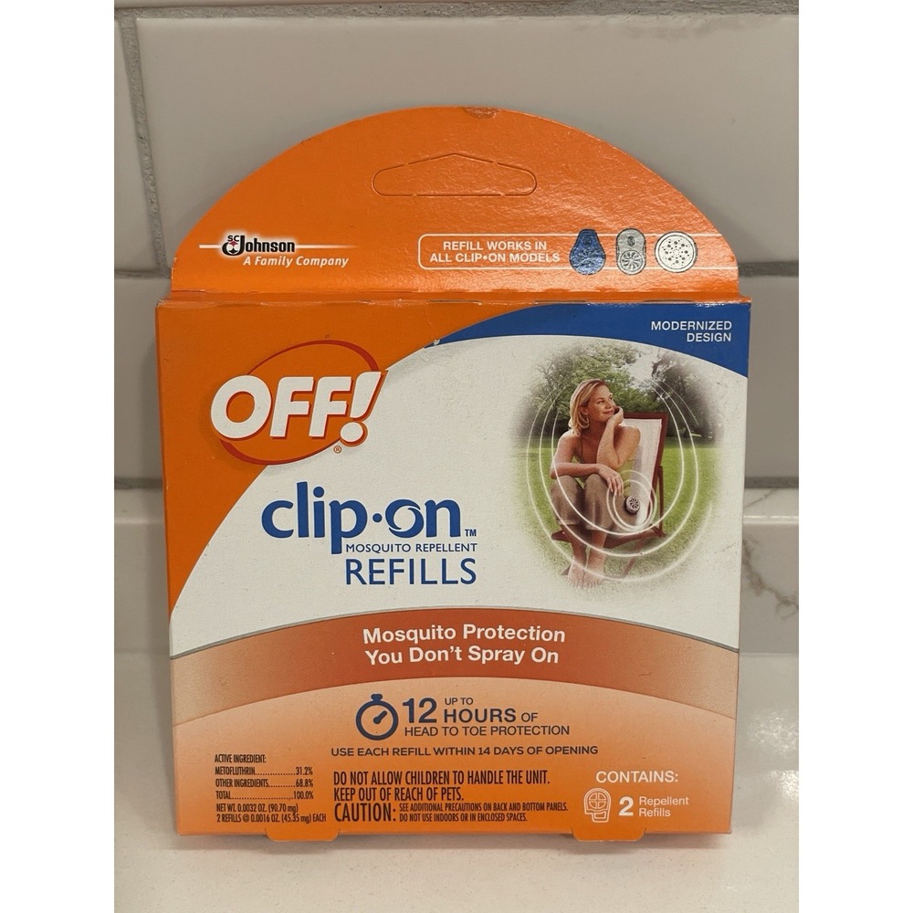 OFF! Clip-On Refill Pack 2 Mosquito Repellent 12 Hours All Models New